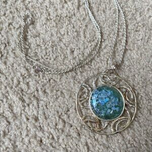 Sterling and Roman glass necklace